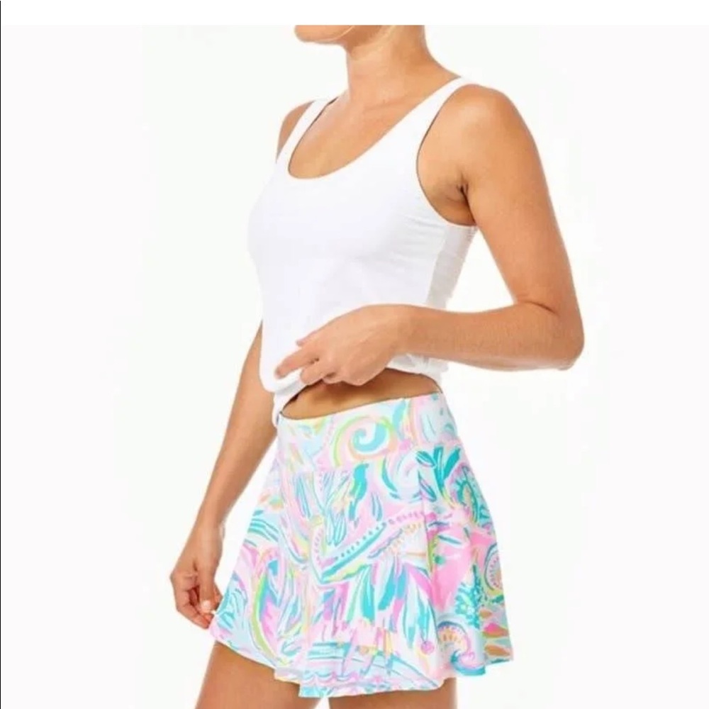 Lilly Pulitzer Luxletic Aila Carnivale Coral Skort Skirt
